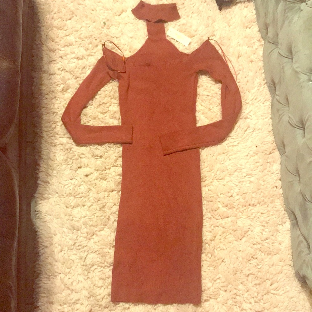 Brand new with tags fashion nova rust orange dress